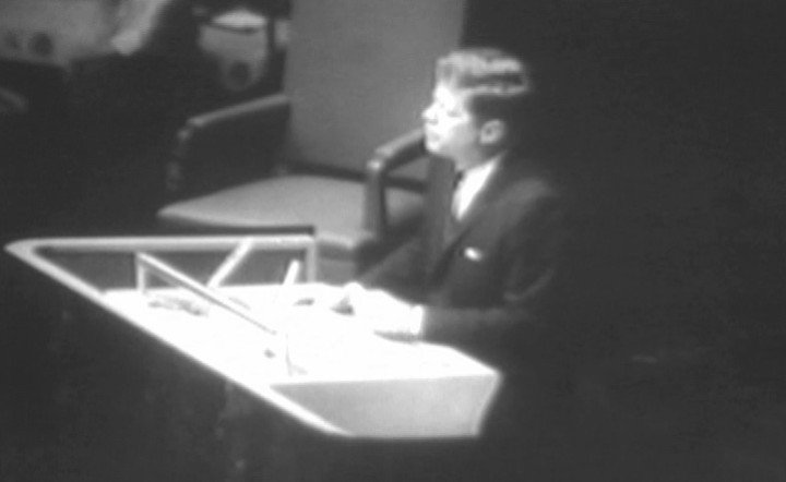 At a frightening moment JFK calls for stability